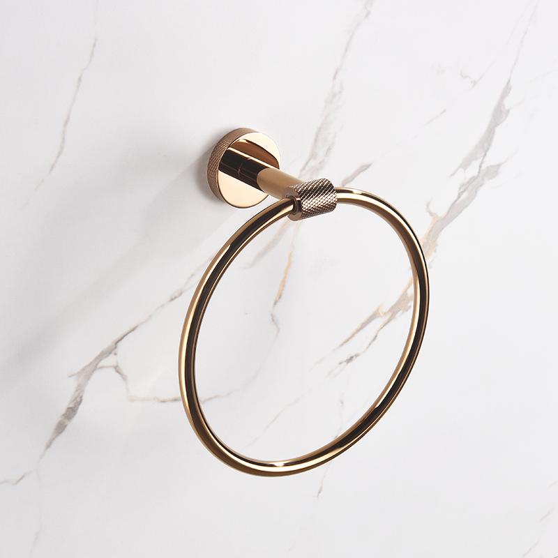 Rose Gold Wall-Mounted Stainless Steel Bath Towel Rack Toilet Paper Holder Towel Bar Robe Hook Cup Holder Bathroom Accessories
