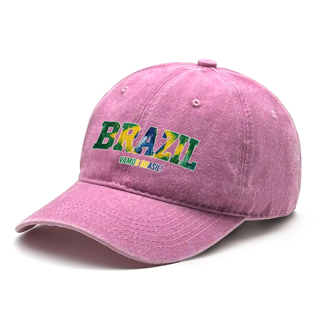 Brazil Flag Printed Adjustable Sun Hat Snapback Baseball Cap Unisex With Sweatband Stylish Dad Hat For Urban Travel Daily Wear