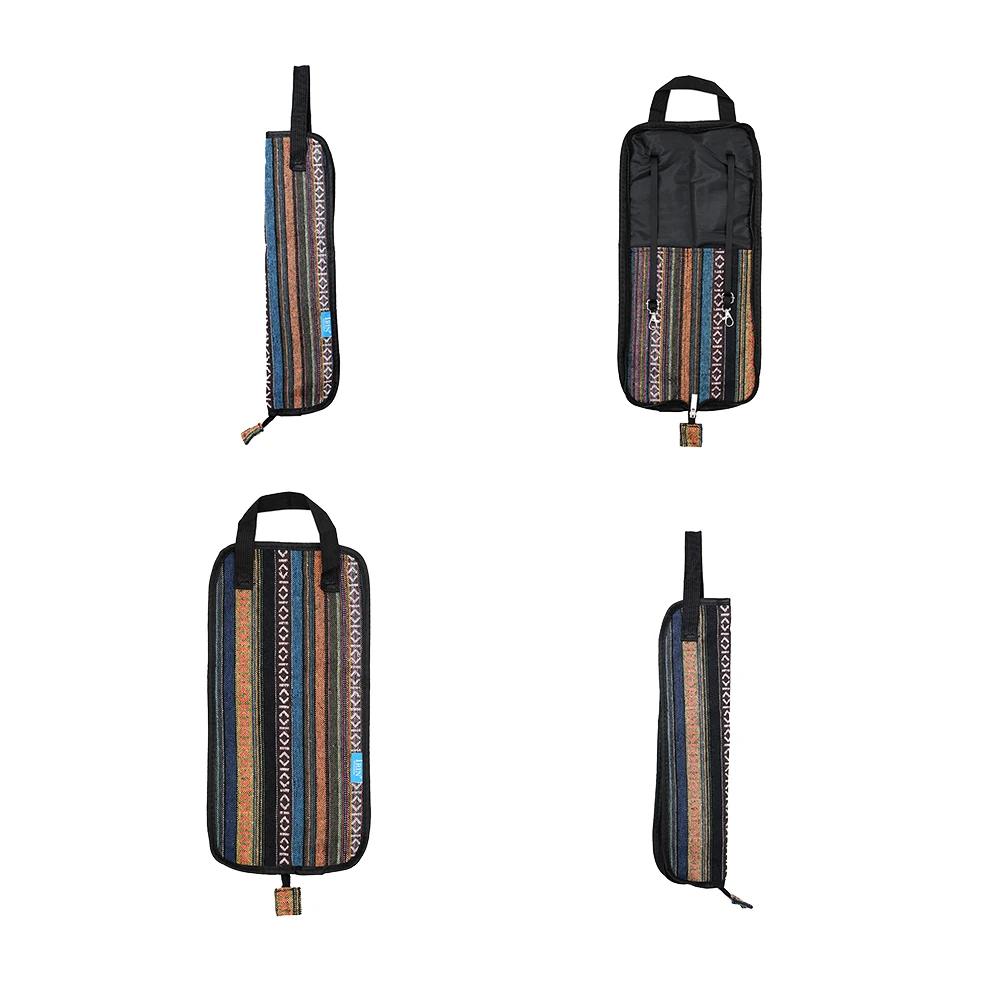 IRIN Drum Stick Bag Ethnic Style Striped Pattern Oxford Thicken Cloth Handbag Waterproof Drumstick Backpack Percussion Parts