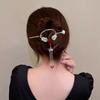 Vintage Rose Pearl Tassel Bow Hair Hairpin Chinese High-end Rhinestone Hair Accessory Women's Fashion Jewelry Headwear Wholesale