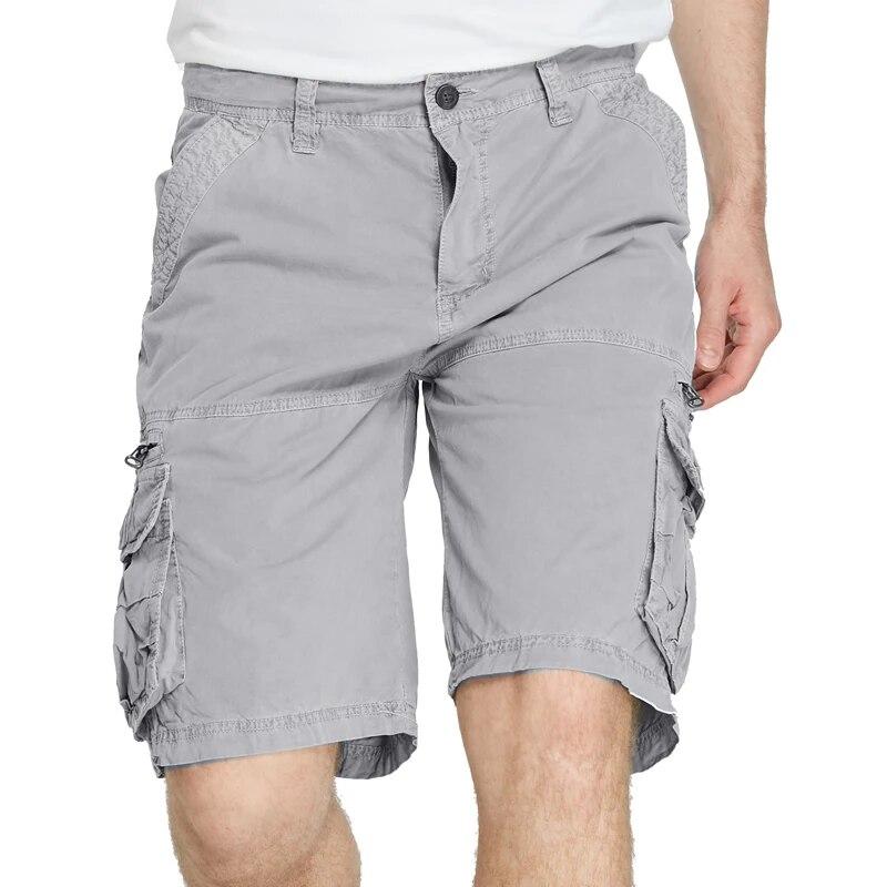 Men's Shorts Loose Multi-Pocket Overalls Summer Cotton Comfortable Military Cargo Shorts Outdoor Casual Sports Work Short Pants