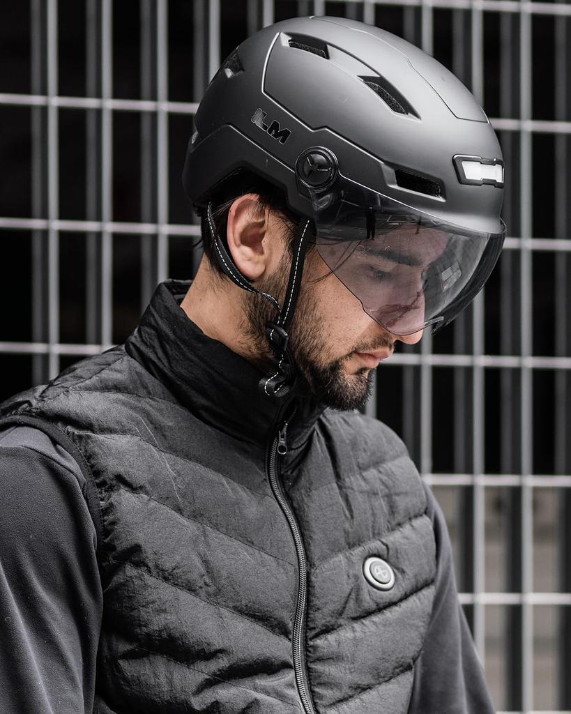 ILM Bicycle Helmet for Adults with LED Night and Adjustable Unisex Light, Light, Visor, CE/PSE/CPSC/ASTM/EN1078 Certified, Lightweight, Breathable,