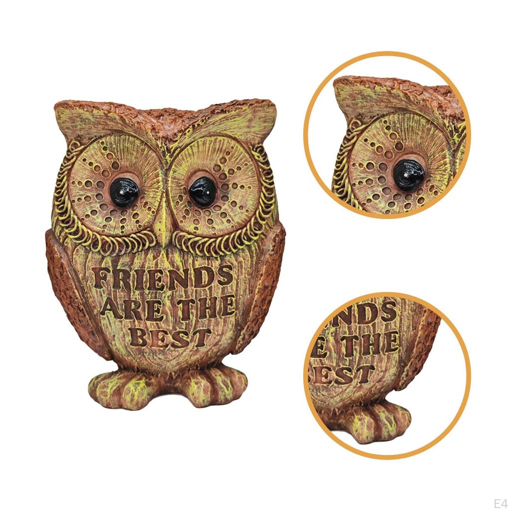 Owl Figurine Animal Sculpture Decorative Statue Tabletop Ornament for Bookshelf Office