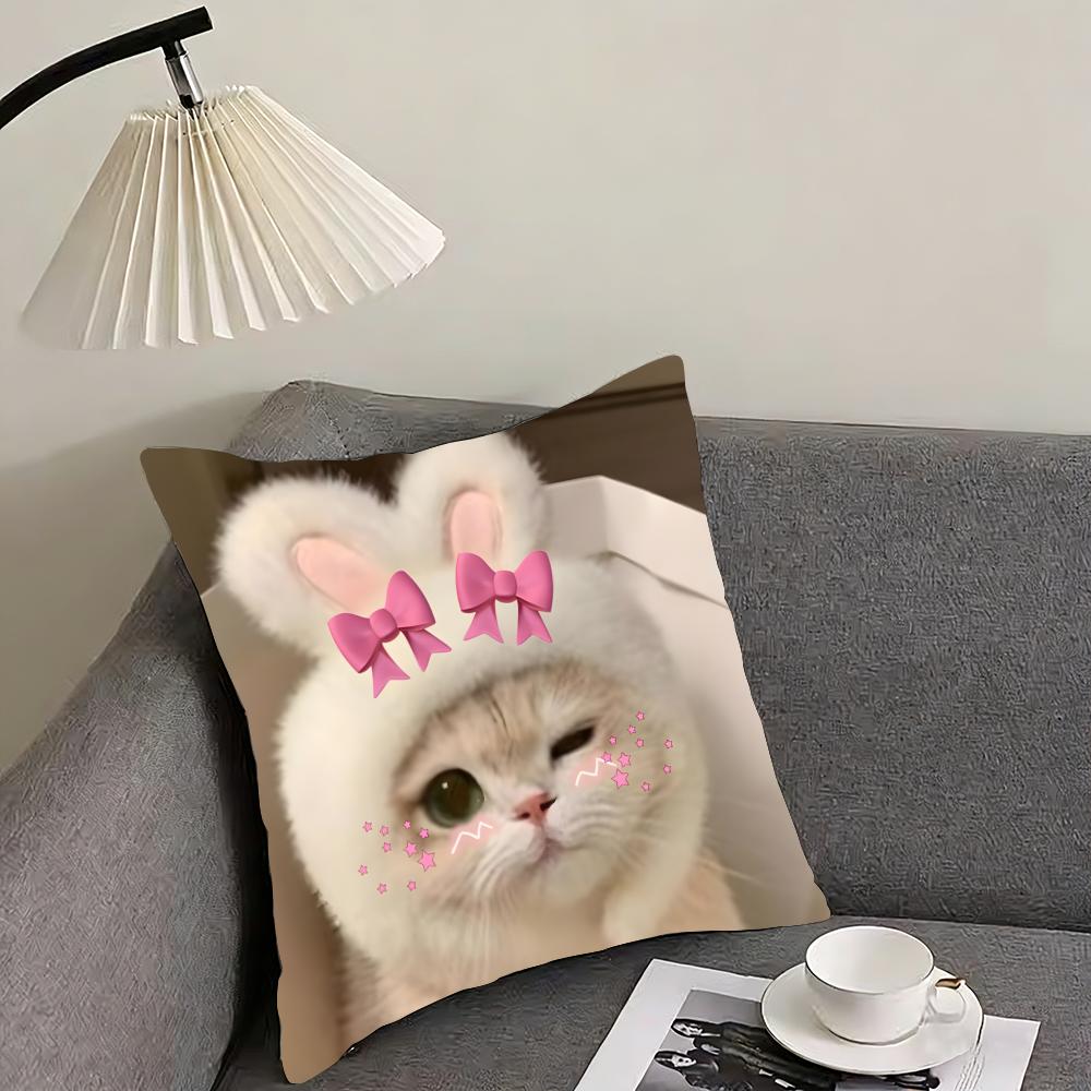 Cute Pet Animal Cushion Cover Reversible Plush Pillow Cover – For car, sofa, bedroom, perfect as a gift.