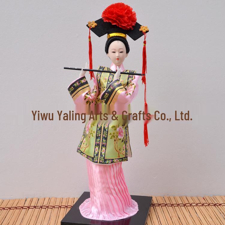 Seidenpuppenpuppe einer Prinzessin der Qing-Dynastie - Haus- & Hoteldekoration, Geschenk, Reiseandenken