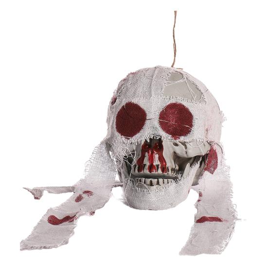Halloween Skull Head Decor Plastic Realistic Human Skull Figurine for Graveyard Scene Haunted House Bar Home Table Decorations