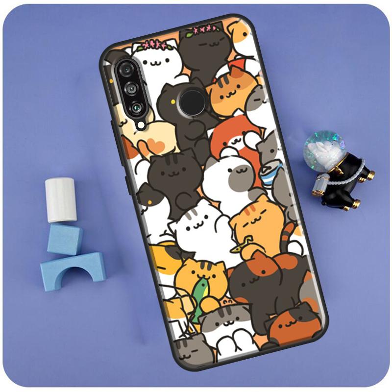 Cute Cartoon Cat For Huawei Nova 3i 7i 8i 11i 12i 9 10 SE Y60 Y61 Y70 Y72 Y73 Y90 Y91 P20 P30 P40 Lite Case