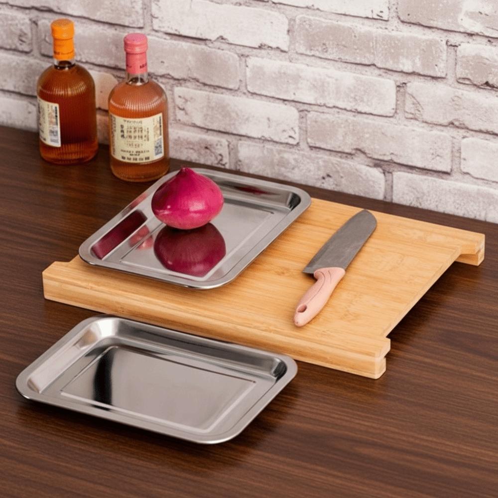 Thickened Wooden Cutting Board Non-Slip with Drawers Cheese Board Natural Material Eco-Friendly Bread Cutting Board