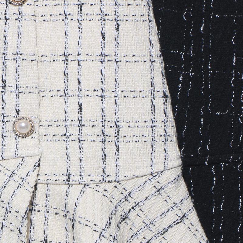 2023 Plaid Tweed High-Waisted Fishtail Mini Skirt