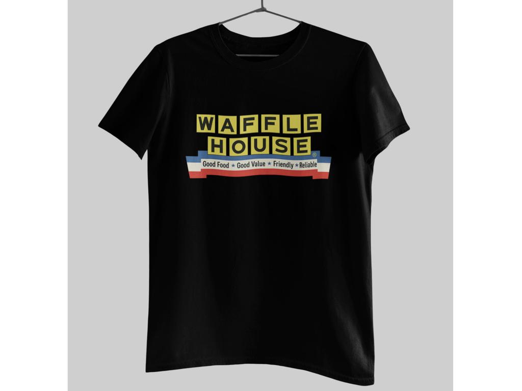 Retro Waffle Diner T-Shirt Vintage Breakfast Sign Graphic Southern Cafe Tee
