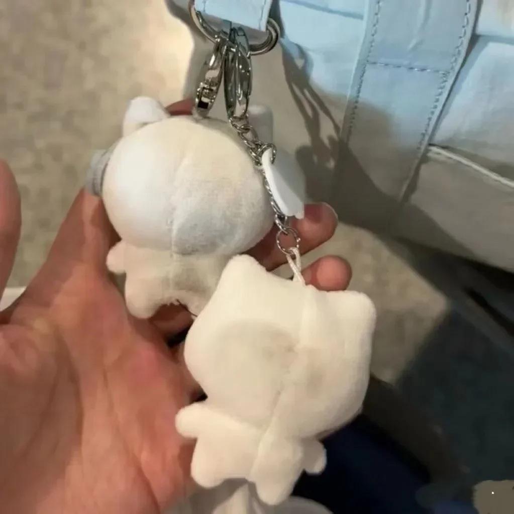 Cute Headphones Kitten Couple Keychain Mini Crying Cat Doll Plush Keyring Cartoon Dog Bee Bag Pendant Charms Backpack Decoration