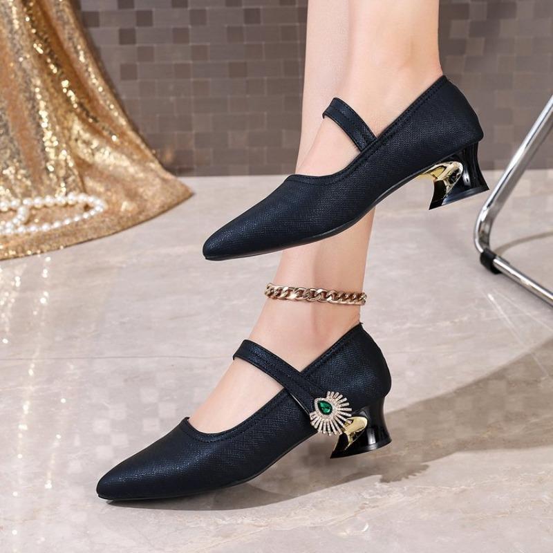 

New Style Shoes From Baotou: Pointed-toe High-heeled Flip-flops for Women 42 Темно-синій