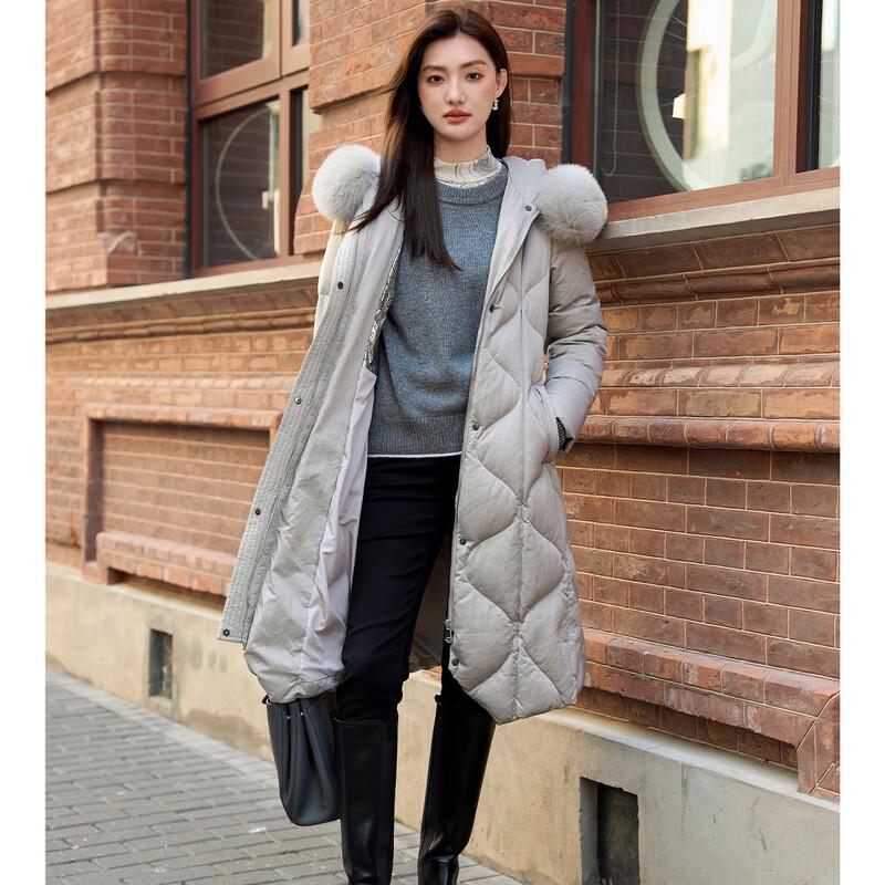 

Iveni 2025 Winter Elegant Fur Collar Goose Down Jacket WEOA067 S