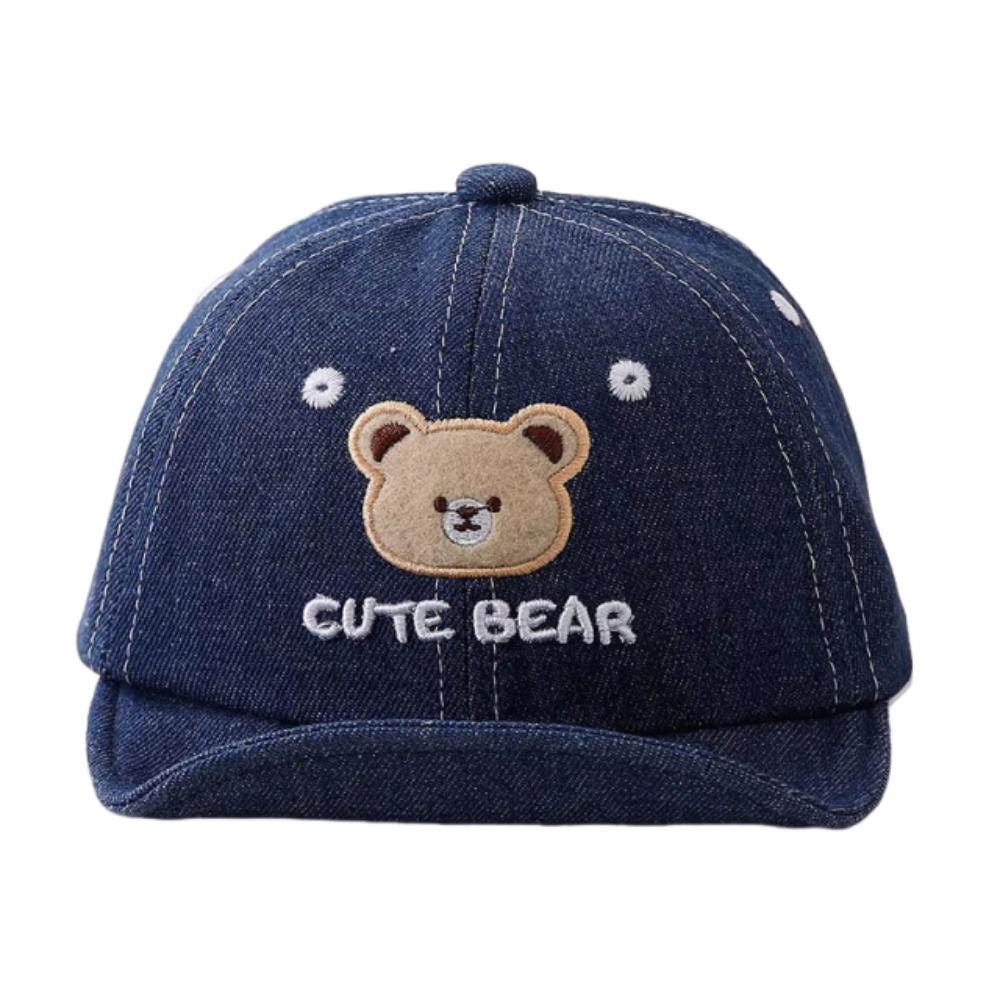 Breathable Baby Baseball Hat Cartoon Bear Baby Sun Visor Hat Simple Toddler Peaked Cap  Boys Girls
