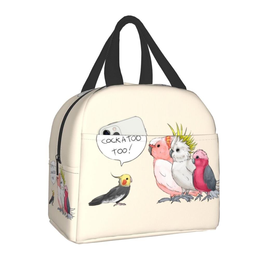 Floral And Parrot Birds Resuable Lunch Box Women Multifunction Thermal Cooler Food Insulated Lunch Bag Office Work Picnic Bags