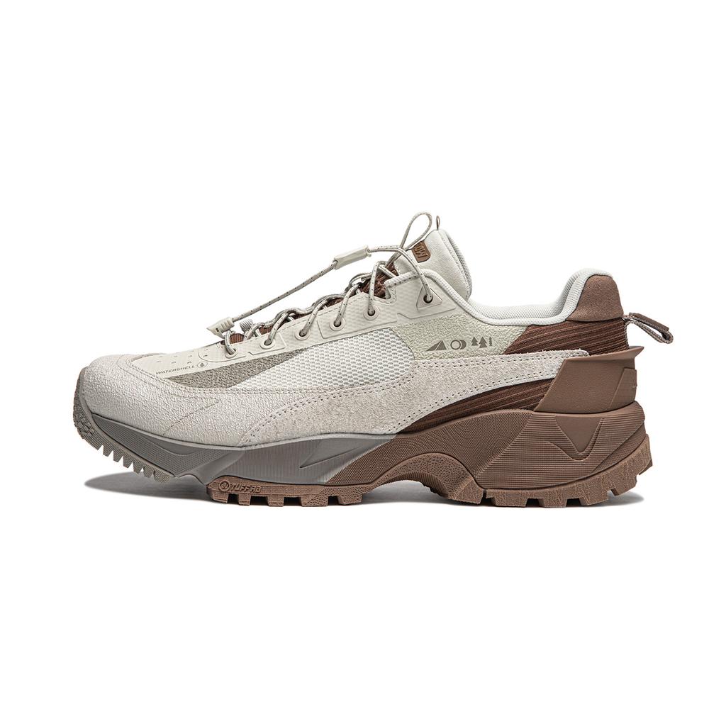 Li Ning CF Su Series Outdoor Pro Comfortable Versatile Shock Absorbing Waterproof Low Top Casual Shoes Men Sneaker Gray Brown AGLU151-1