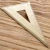 Vintage Brass Triangular Ruler Geometry Scale Ruler Math Semicircle Protractor Stationery Precision Measuring Tool