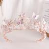 DIEZI 10 Colors Sweet Cute Crystal Pearl Crown For Women Girls Hair Accessories Elegant Bridal Butterfly Tiaras Diadem Headbands
