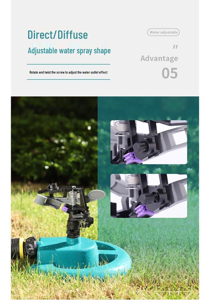 Adjustable 360° Rotating Rocker Arm Lawn & Garden Sprinkler