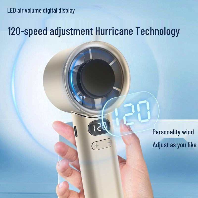 Handheld High-Speed Stepless Speed Control Portable Turbine Fan for Outdoor Mountaineering M11/1800mAh