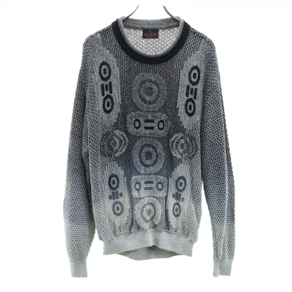 

santa fe 90s Made in Japan Linen Blend Old Long sleeve sweater 4 Gray Men s Used