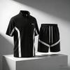 Summer Casual Sports Suit Men's Short Sleeved Lightweight Quick Drying Ice Silk Two-piece Set