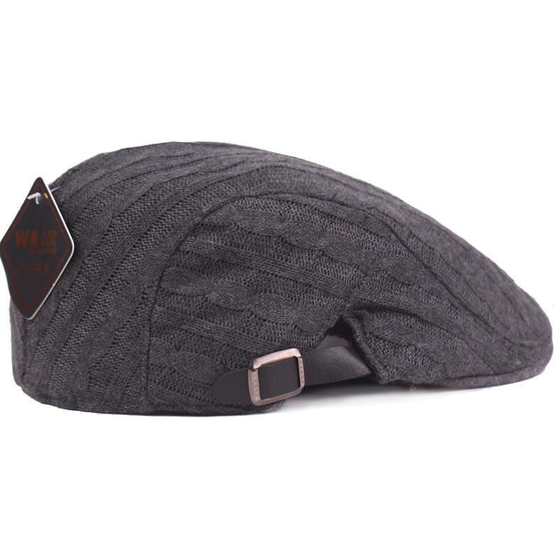 Knitted Beret Men and Women Winter Forward Cap Simple Duck Tongue Cap Middle-aged Duck Tongue Hat Hat