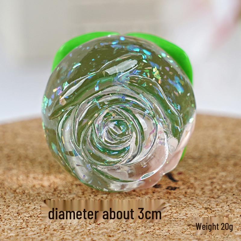 

Романтический светящийся блестящий сувенир в виде цветка розы из смолы на День святого Валентина