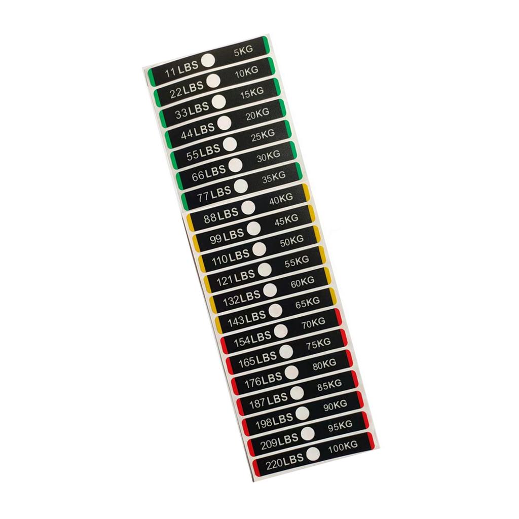 Gym Equipment Weight Label Sticker Water Resistant Removable Weight Label for Equipment Weight Identification Management