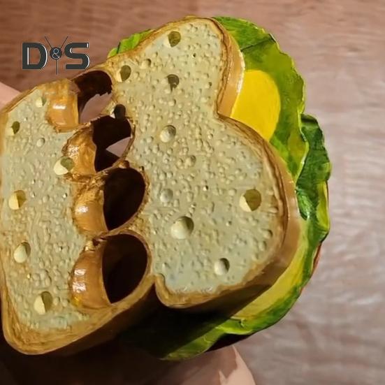 

Кастет-сендвіч з 4 отворами, надміцний, легкий, іграшка-пародія у формі сендвіча з пальцевим з єднанням, реквізит, для дітей та дорослих, зняття стресу, прикраса на суглоб жовтий