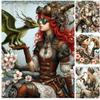 Diamond Painting Steampunk Girl With Little Dragon Bird Leopard Aniamls New 2024 5D DIY Diamond Mosaic Embroidery Cross Stith