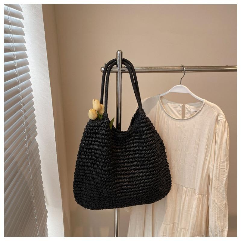Lazy Wind Large-capacity Straw Bag Women's Spring New Versatile Shoulder Tote Bag Vacation Beach Bag