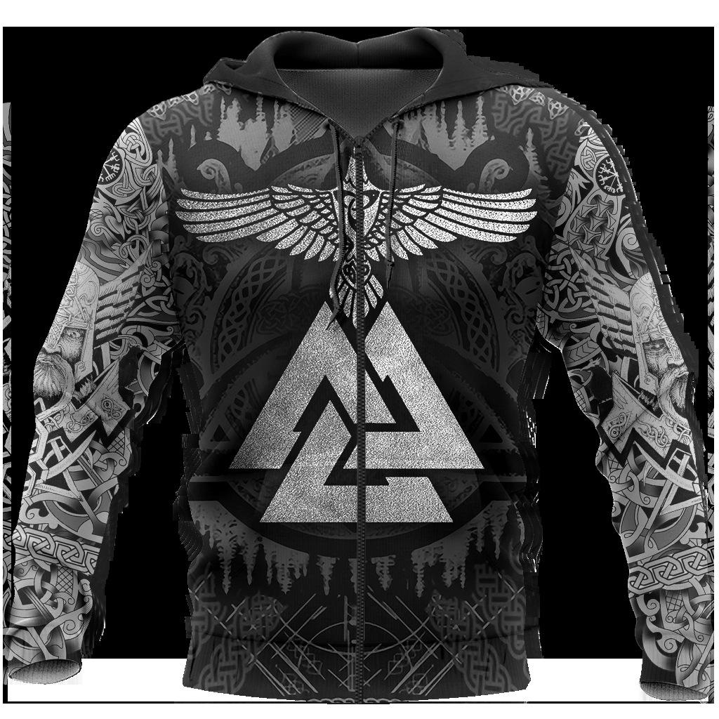 Tattoo Printed Sweatshirt Zipper Hooded Sweatshirt