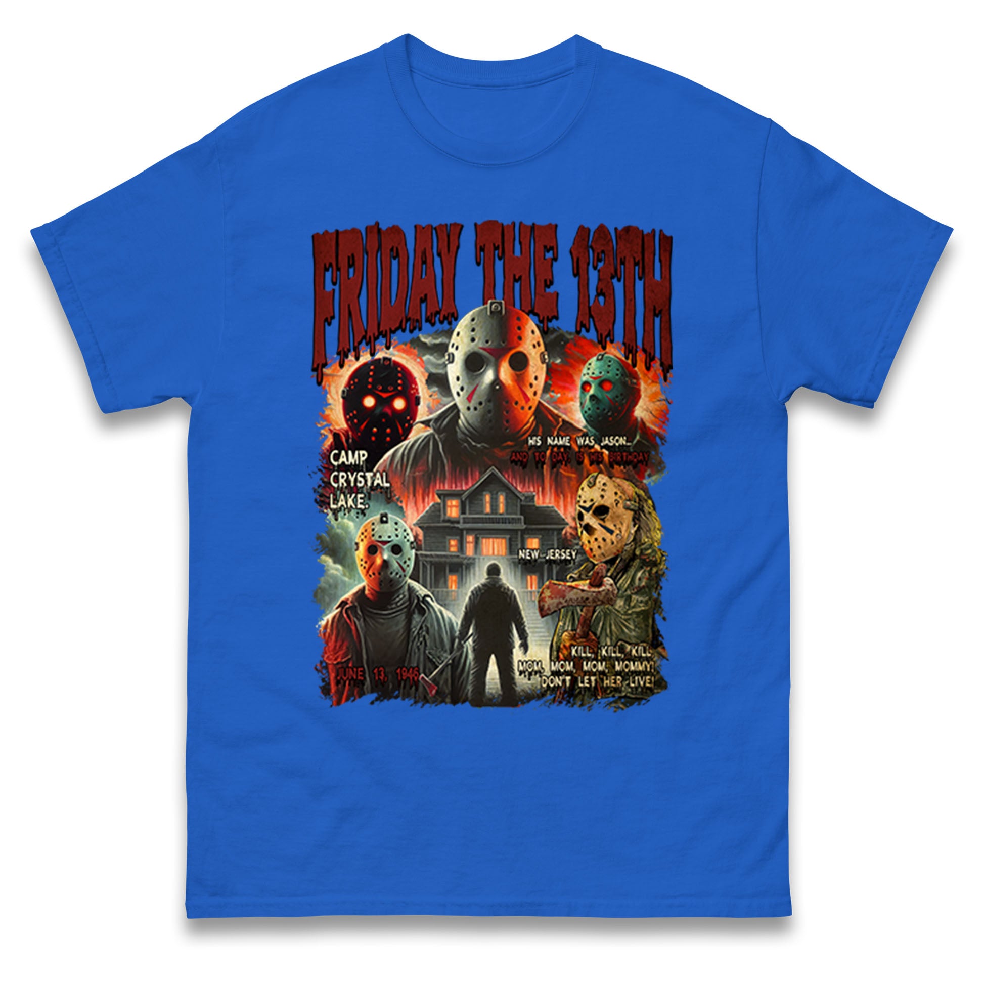 Jason voorhees Friday The 13th horror Halloween Bootleg Mens T Shirt Womens Tops Tees L