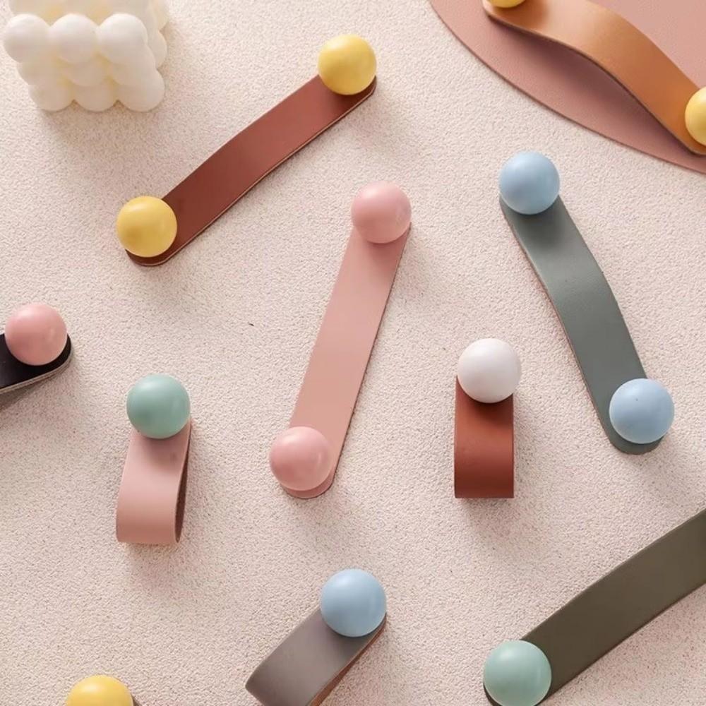 Maniglie in Pelle con Palla in Ceramica per Mobili Manopole Colorate per Cassetti Tiranti Semplici per Armadi Decorazioni per la Casa