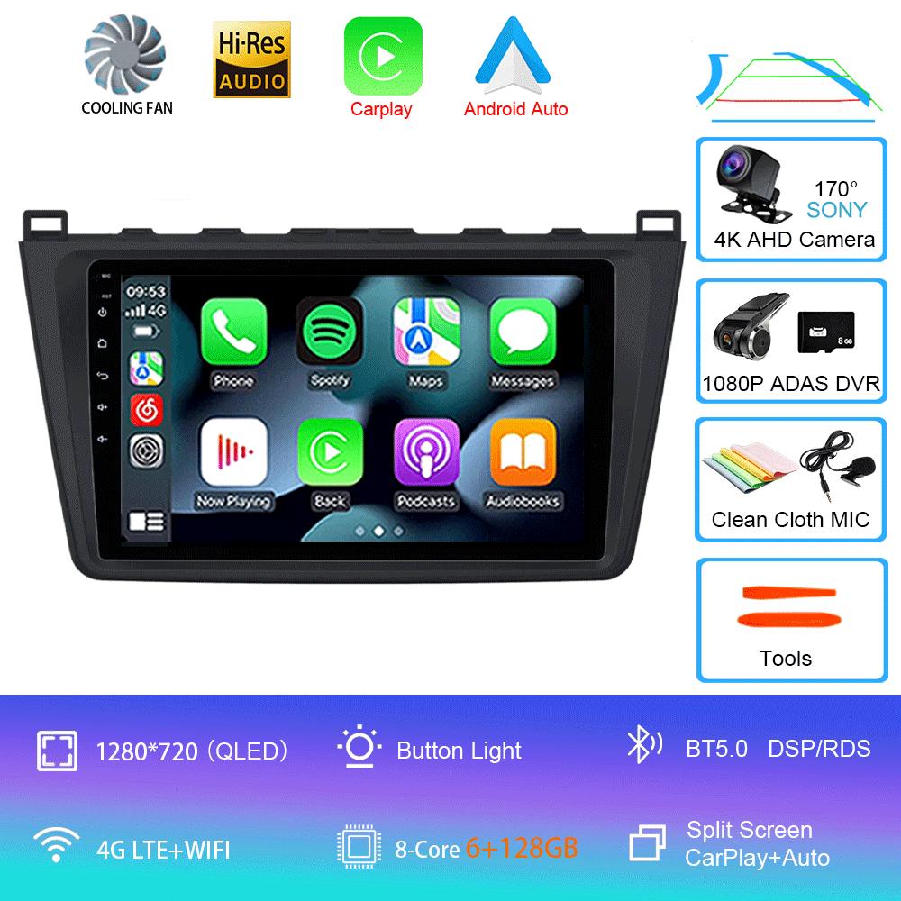 Android14 Carplay Auto Car Radio For Mazda 6 GH 2007 2008 2009 2010 2011 2012 Multimedia GPS Video Player Stereo 2din Head Unit