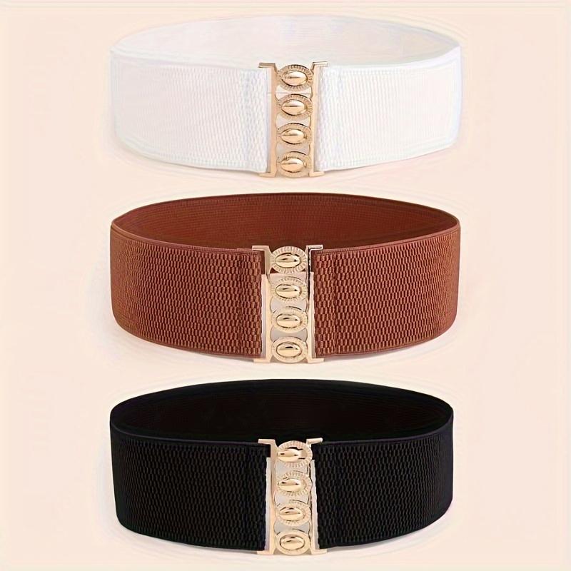 1pc Women's Elastic Waist Belts Sequins & Alphabets Embellished, Alloy Buckle with Elastic Band Stylish Buckle Design