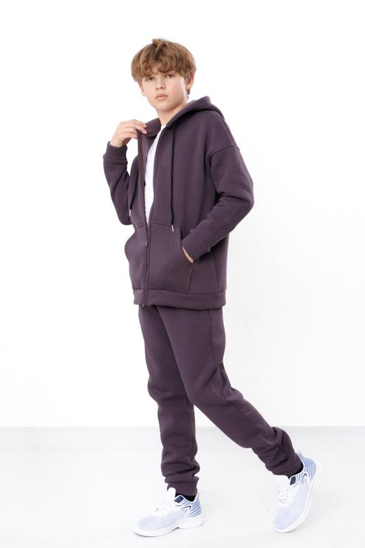 Warmer Jungen-Teenager-Set – Einfarbiger Reißverschluss-Hoodie & Bequeme Jogginghose, Winter 6421-025 HC