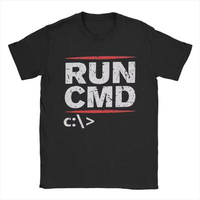 Men's Run Cmd T Shirts 100% Cotton Tops Creative Short Sleeve Round Collar Tee Shirt Plus Size T-Shirt