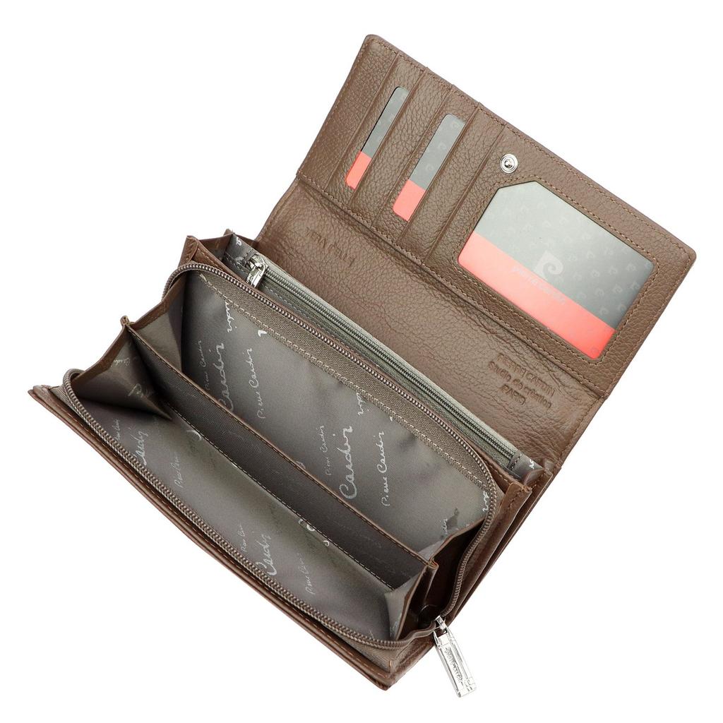 Damenportemonnaie mit dekorativen Blättern von Pierre Cardin