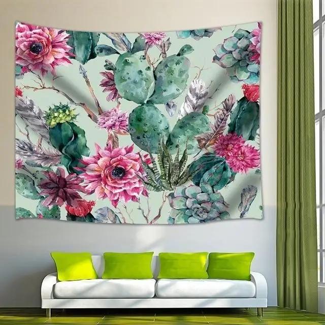 Tropical Monstera Leaf Tapestry  Vibrant Green Art for Living Room Decor Enhance Your Space with Fresh and Natural Vibes