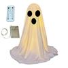 LED svítící figurka ducha Halloween Vnitřní dekorace ducha z bílé látky s dálkovým ovládáním pro domov, kuchyň, krbovou římsu, stůl, stolní desku, party dekorace