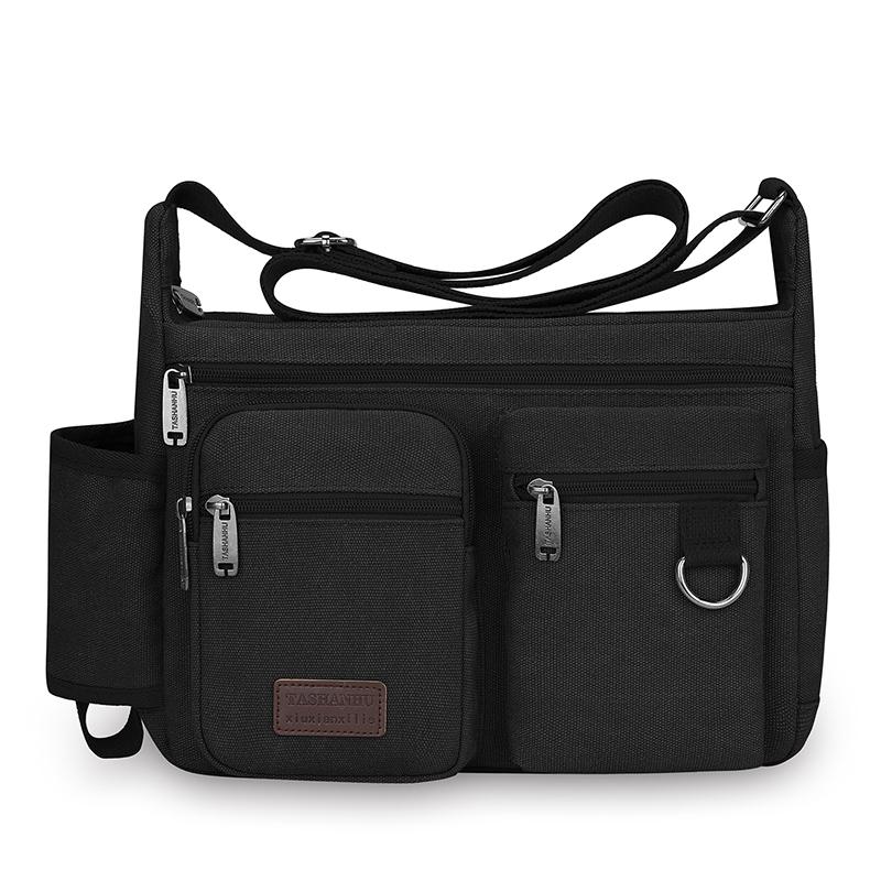 

Холщовая сумка Мужская многокарманная сумка через плечо Уличная сумка-мессенджер Большая вместимость Сумка на плечо коричневый