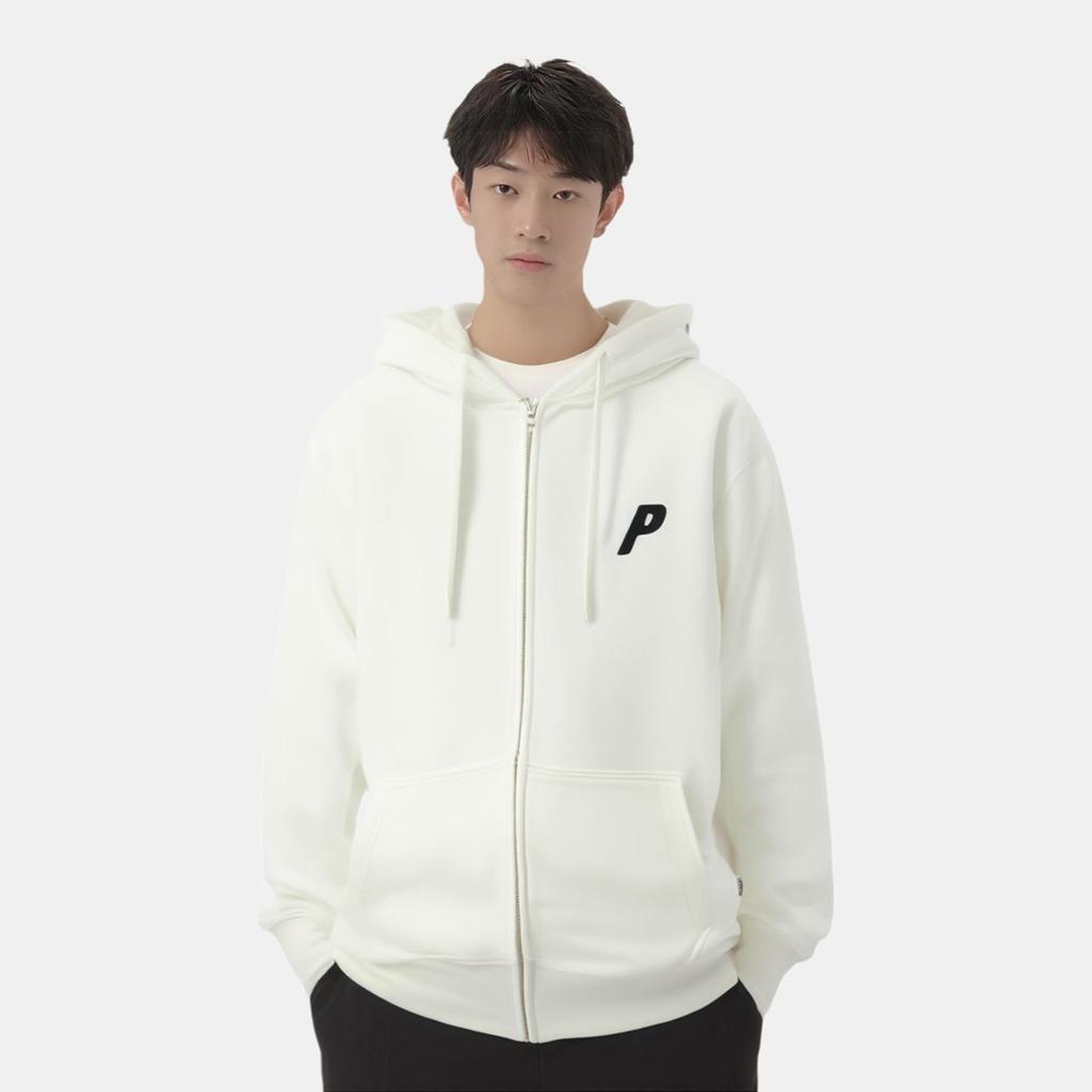 Palace Felt P Zip Hood White Unisex Outerwear P24CS115