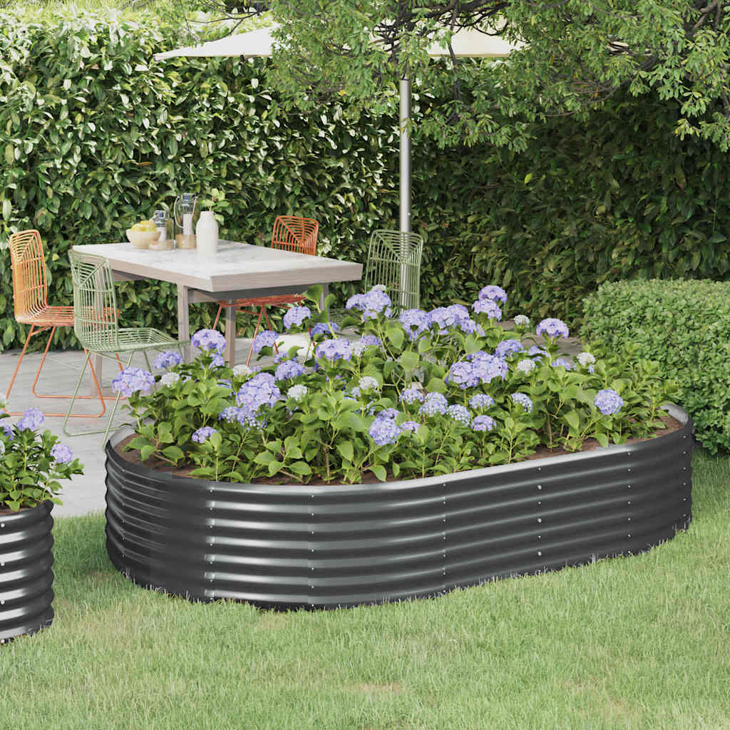 vidaXL Hochbeet Verzinkter Stahl 214x140x36 cm Anthrazit