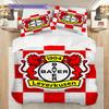 Bayer 04 Leverkusen Pattern Bedding Quilt Set Quilt Cover Pillowcase Home Decoration Birthday Gift (1 * Duvet Cover + 2 * Pillowcase, Without Core)