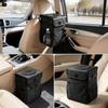 Collapsible Car Trash Can with Lid Car Garbage Bin Leakproof Car Trash Bag  Car Use
