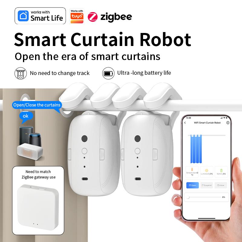 Zigbee Smart Curtain Driver Robot Automatic Curtain Motor Curtain Puller Zigbee Electric Switch Robot Motor Google Home Alexa