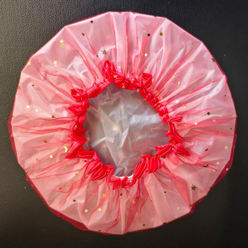 Vodotěsná síťovaná koupací čepice ve stylu korejském pro ženy – Dvouvrstvá PEVA koupací čepice