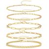 Stylish Multi-Layer Cuban Chain Anklet Set